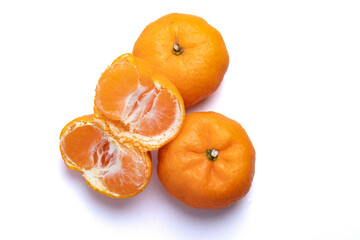 tangerine on a white background