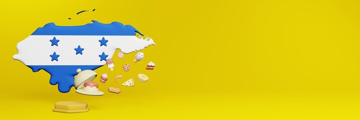 3d rendering of food consumption in Honduras country for data display