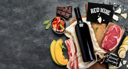 Cabernet sauvignon on gray background.