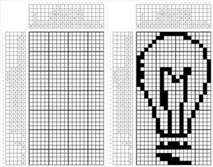 Fototapeta premium Bulb Icon Nonogram Pixel Art M_2112001