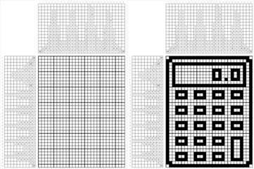 Calculator Icon Nonogram Pixel Art M_2112001