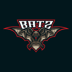Bat mascot logo design vector with modern illustration concept style for badge, emblem and t shirt printing. Angry bat illustration.