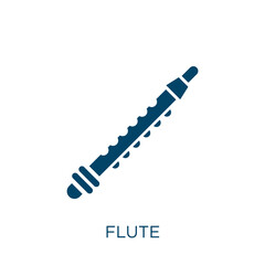 flute vector icon. party filled flat symbol for mobile concept and web design. Black music glyph icon. Isolated sign, logo illustration. Vector graphics. © IconArt