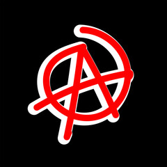 Anarchy symbol isolated. Drawn by hand. Vector illustration.