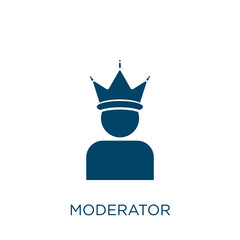 moderator vector icon. moderate filled flat symbol for mobile concept and web design. Black indicator glyph icon. Isolated sign, logo illustration. Vector graphics. - obrazy, fototapety, plakaty
