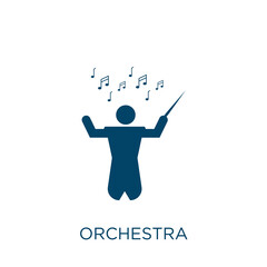 orchestra vector icon. music filled flat symbol for mobile concept and web design. Black instrument glyph icon. Isolated sign, logo illustration. Vector graphics. © IconArt