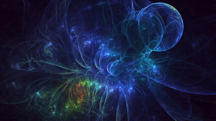 3D rendering abstract colorful fractal light background