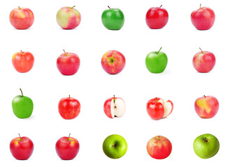 Apple ​Fruit Set. Isolated on White Background
