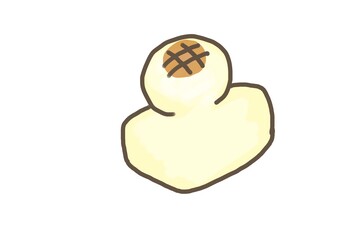 お餅 rice cake　pancake　cartoon food illustration
