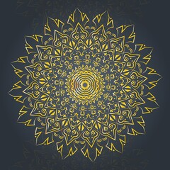 luxury mandala design background in gold color. Vector illustration