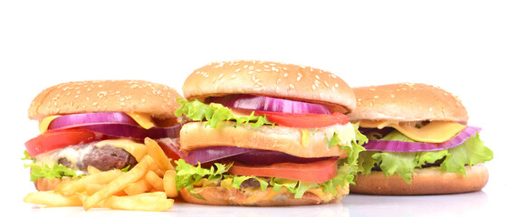 Hamburger on a white background