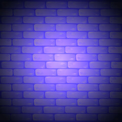 square purple brick wall with shaded vignette background