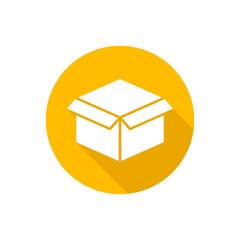 Box flat vector button icon