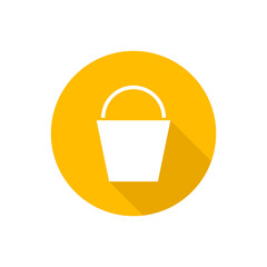 Bucket flat vector button icon