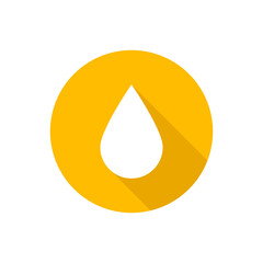 Drop flat vector button icon