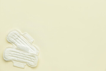 Menstrual pads on light background