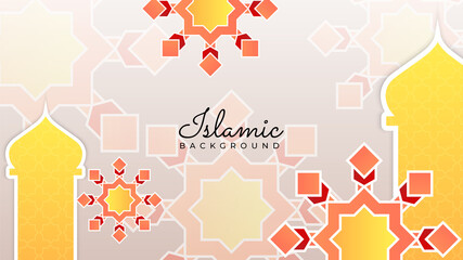 Ramadan Kareem background. Ornamental arabic yellow pattern Islamic design background. Islamic Background design for Ramadan Kareem