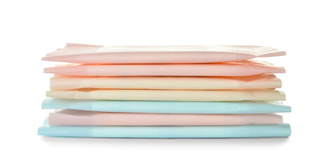 Menstrual pads isolated on white background