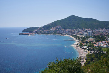 Fototapeta na wymiar Aerial view of the resort town of Budva in Montenegro