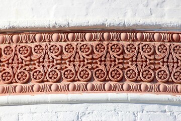 Terracotta tiles at St. Nicholas Cathedral, Russia