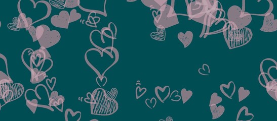 seamless hearts abstract pattern