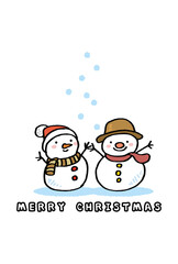 雪だるま　クリスマス　冬　イラスト