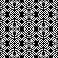 Fototapeta premium Vector seamless black and white geometric pattern.