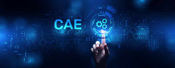CAE Software system Computer-aided engineering  application design and modeling concept.