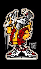 Illustration Character Graffiti Spray Paint