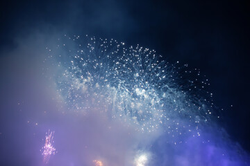 Fireworks at New Year. Abstract holiday background.