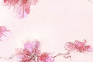 Beautiful watercolor rose flower and bouquet illustration