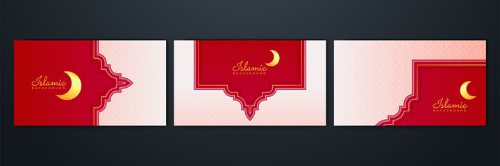 Islamic Background design for Ramadan Kareem. Ornamental arabic red pattern Islamic design background