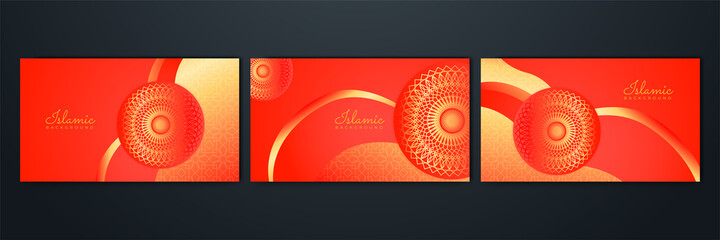 Islamic Background design for Ramadan Kareem. Ornamental arabic red pattern Islamic design background