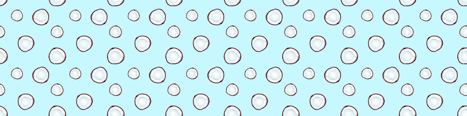 Pattern of coconuts isolated on pink background