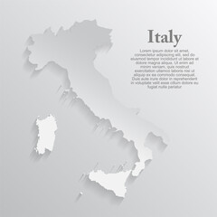 Minimal white map Italy, template Europe country