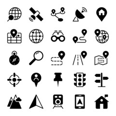 Glyph icons for map and location.