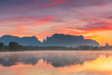 Landscape of Tad Kha Reservoir, Loei province,Thailand.