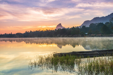 Fototapeta na wymiar Landscape of Tad Kha Reservoir, Loei province,Thailand.