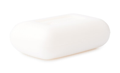 Single soap bar isolated on white background