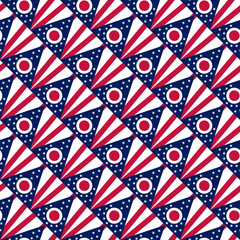 seamless pattern of ohio state flag. vector illustration. print, book cover, wrapping paper, decoration, banner and etc - obrazy, fototapety, plakaty
