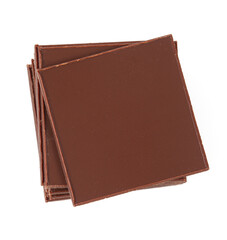 thin slices of chocolate isolated on white backrgound - 475047527