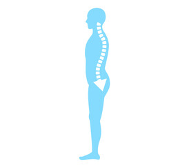 Pelvic forward and backward tilt: Correct posture and body illustration.