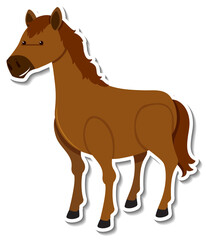 Fototapeta na wymiar A horse animal cartoon sticker