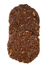 flaxseed crackers isolated on white background