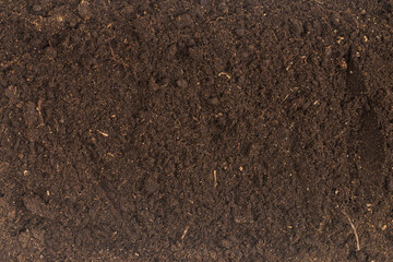 Soil for plant isolated on white background.