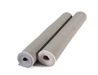 Rolled carpets isolated on white