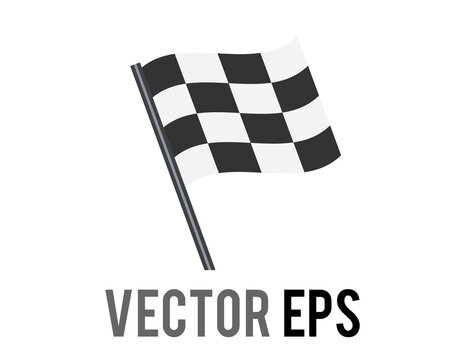 vector rectangular black and white squares checkerboard pattern racing flag icon