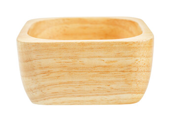 Empty square wooden cup.