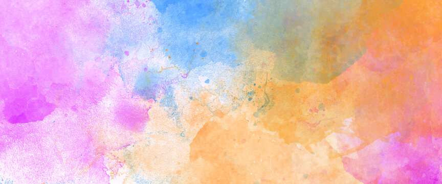Abstract watercolor background with paint. Divorces and drops. Periwinkles.	