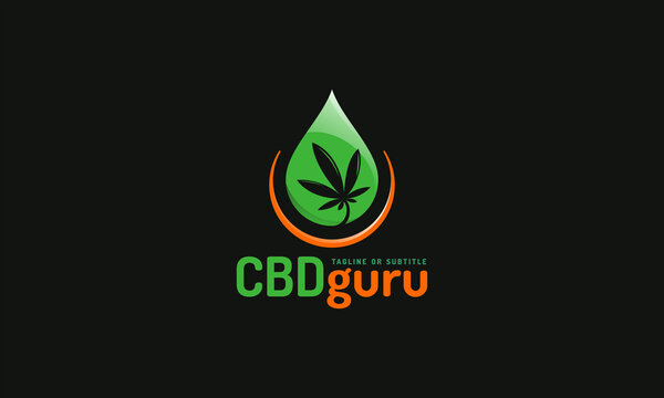 vector graphic illustration for cbd oil, hemp oil, cannabis, marijuana logo design